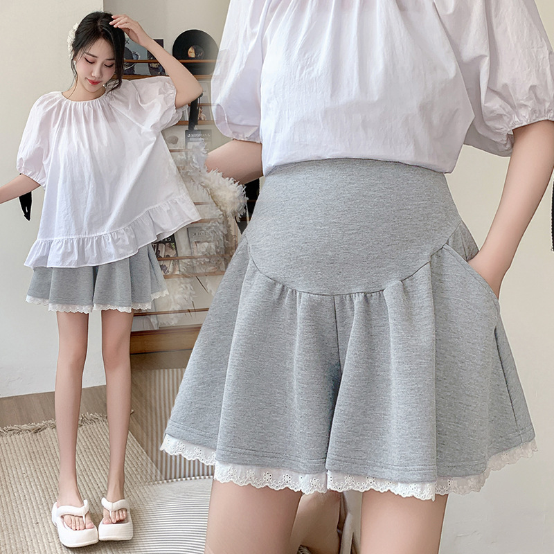 Maternity Sports Casual Shorts for Women, Summer Ballet Style Hot Pants, Slimming Loose Outerwear, Sports Air Cotton Shorts Skirt