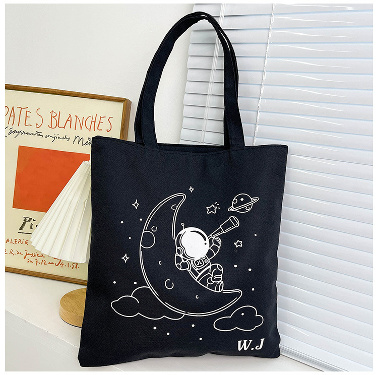 Women's Large Canvas Cartoon Classic Style Zipper Canvas Bag display picture 9