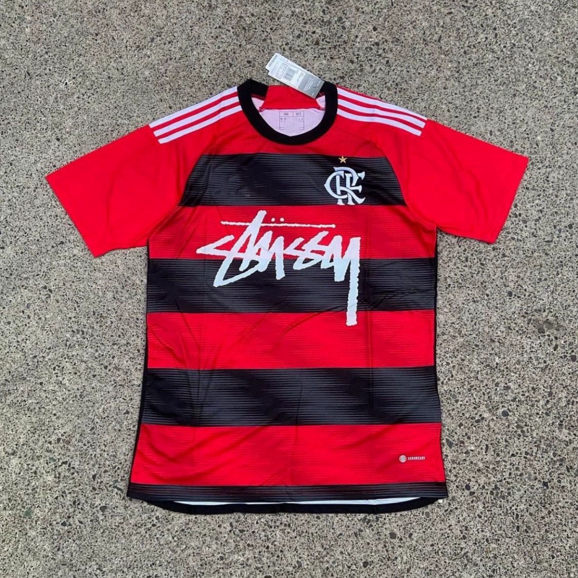 Футболка Stussy Stussy с подписью, Аргентина, Интер, Бразилия, Италия, Фламенго, короткие рукава