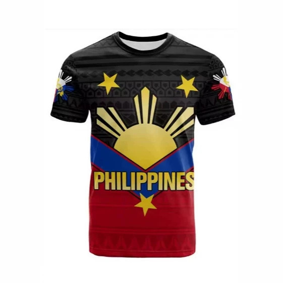 2026 New 3D Printed Philippines Independence Day Pattern T-Shirt, Breathable and Quick-Drying, Family Style, Suitable for Training