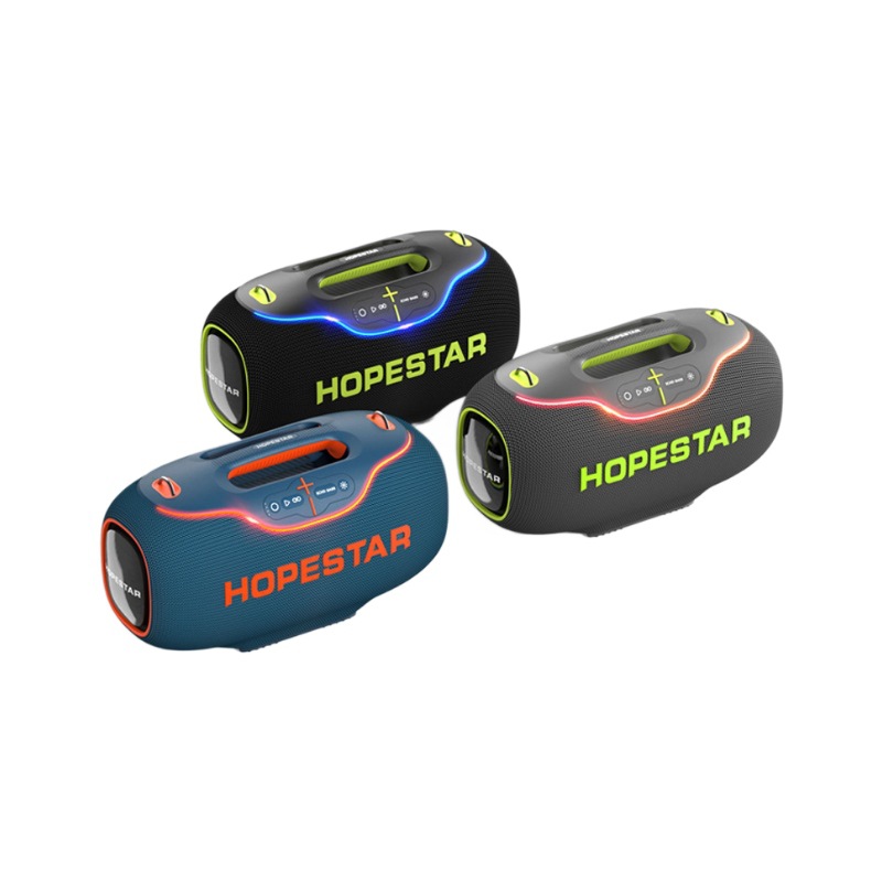 Altavoz Bluetooth transfronterizo, subwoofer impermeable de alta potencia, altavoz karaoke para exteriores con ranura para tarjeta y micrófono, altavoz grande Hopestar