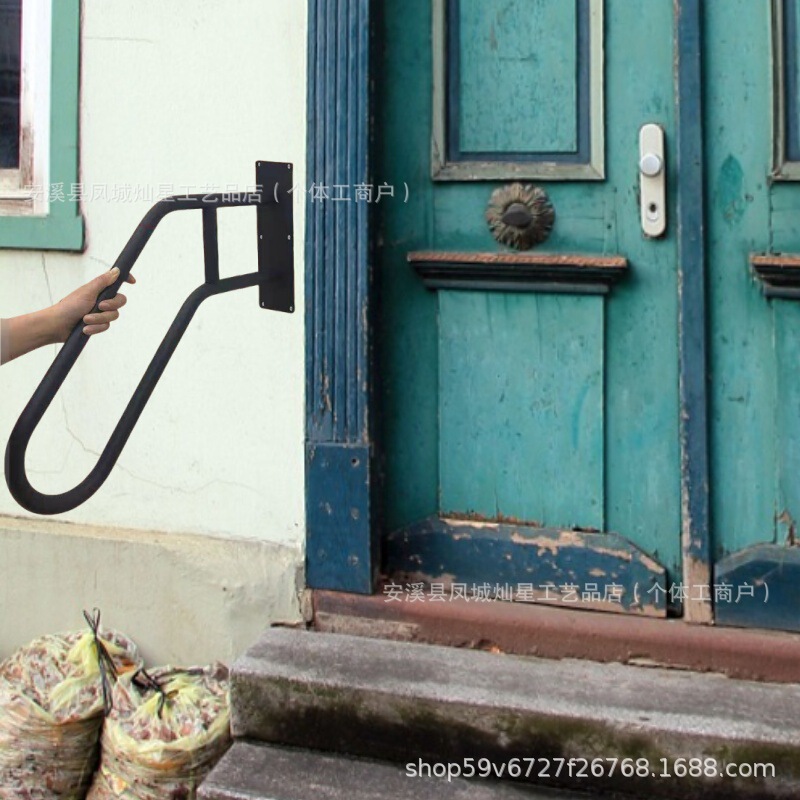 Cross-Border Simple Handrail Wall-Mounted Wrought Iron Door Stair Step Railing Handle Outdoor Protective Anti-Slip Cross-Border Hot-Selling