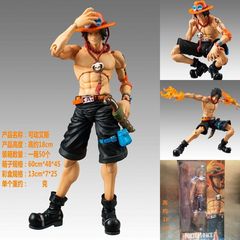 One Piece movable Ace figure with interchangeable heads and interchangeable hands doll model toy desktop decoration ornaments