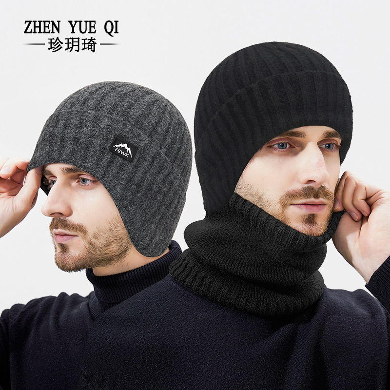 Winter woolen fleece knitted scarf