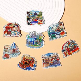 China City Refrigerator Magnet City Impression Internet Celebrity Scenic Spot Tourism Souvenir 3D Three-Dimensional Epoxy Refrigerator Magnet