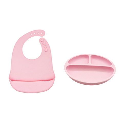 New hot-selling children's dinner plate integrated suction cup children's compartmentalized bowl baby eating bowl silicone baby dinner plate