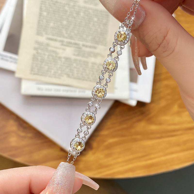 S925 pulsera de plata esterlina moda femenina piedra natural de alta calidad pulsera japonesa y coreana dedicada transfronteriza joyería de plata personalizada