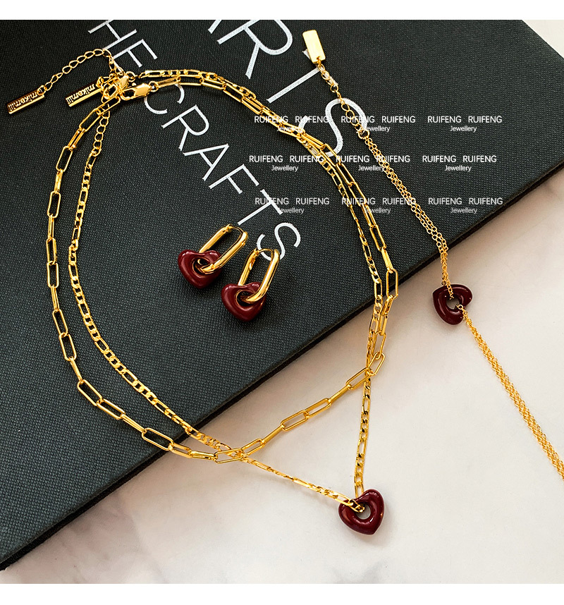 Women's Gender Wholesale Jewelry Casual Elegant Lady Heart Shape Copper Plating Jewelry Set