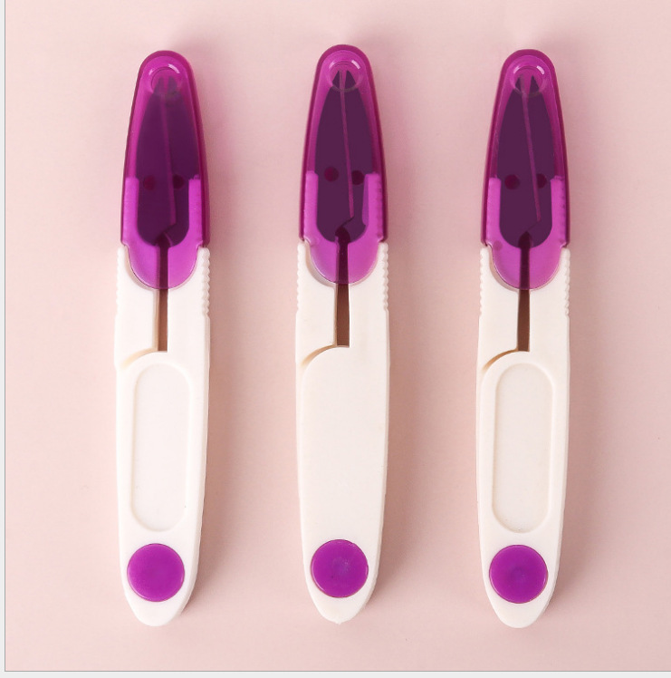 Tijeras transparentes de color con tapa en forma de U, tijeras de resorte, tijeras de punto de cruz, tijeras de hilo de pescado, tijeras de hilo afiladas, acero inoxidable