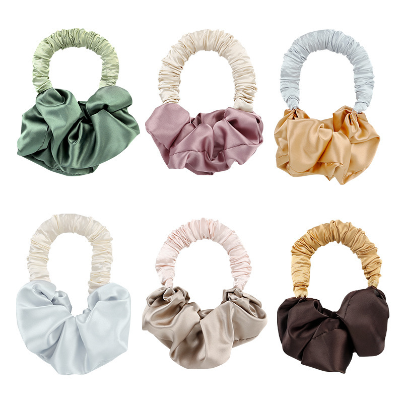 Amazon Sleep No Heat Curling Wand Cross-border Satin Lazy Cone Head Curling Coil Sponge Big Wave Curling Hair