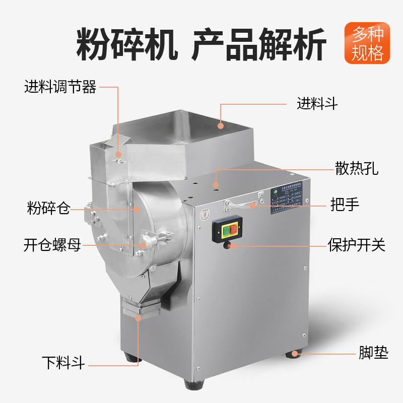 中药材粉碎机分级式精细打粉机商用玉米五谷杂粮研磨细腻磨粉机|undefined