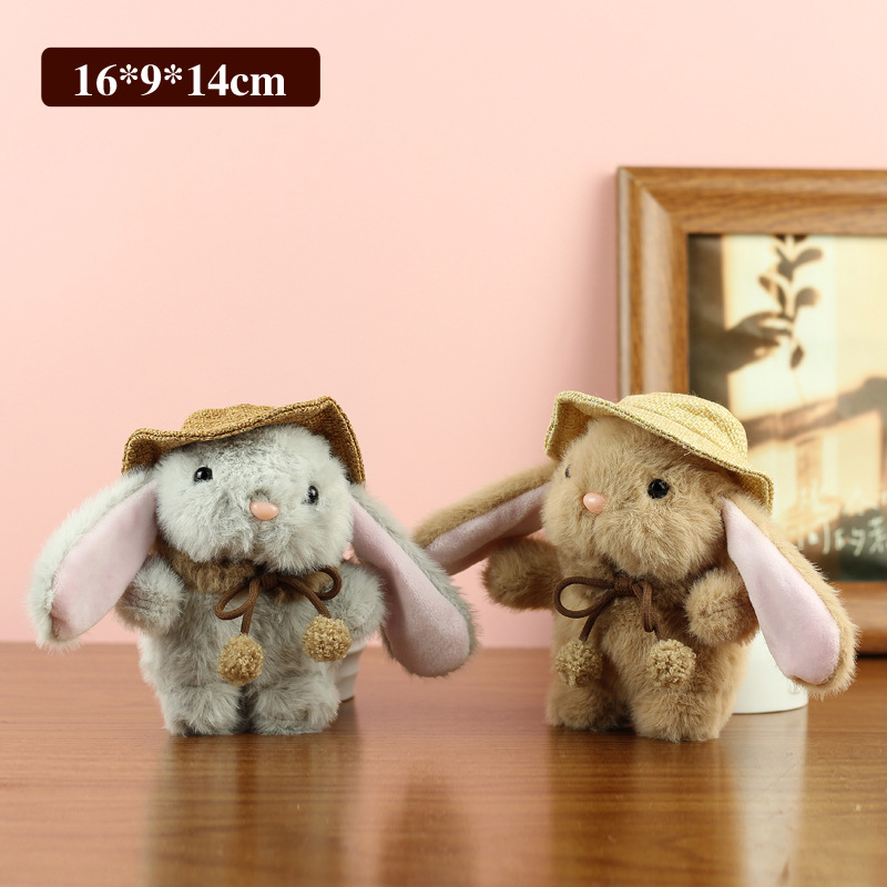 Adorable Peluche de Conejito, Colgante para Sombrero, Llavero, Adorno para Bolsa, Muñeco de Conejo Blanco, Regalo image 3