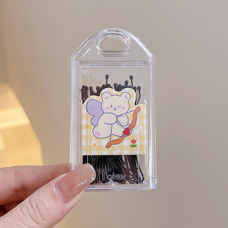 Clip de color simple horquilla en forma de U clip de cabello fijo lado Bangs horquilla rota horquilla negra tocado