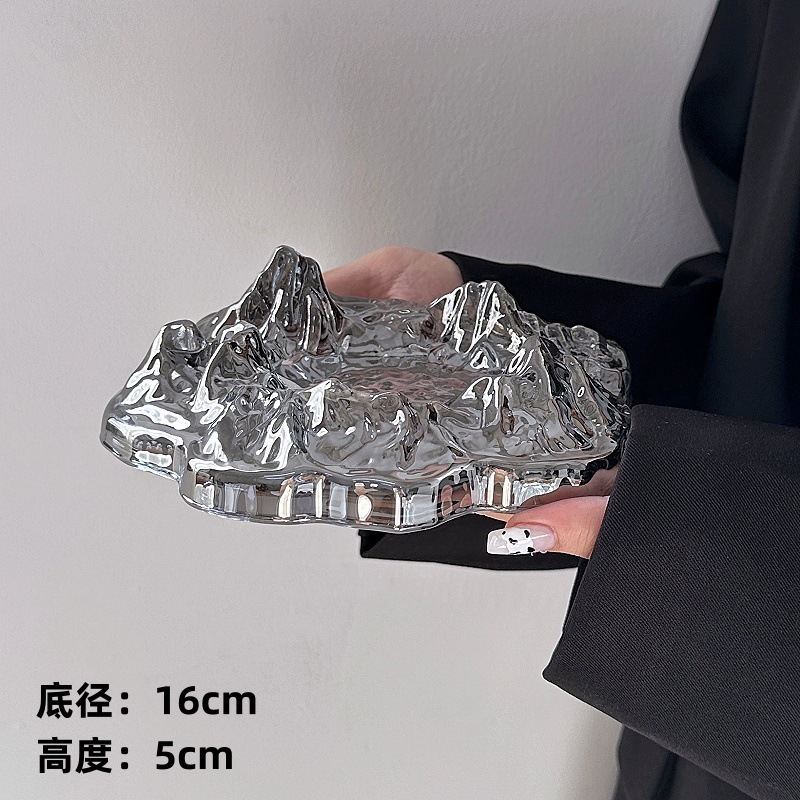 Cenicero de vidrio de oficina personalidad creativa cenicero doméstico de alto nivel sensación de sala de estar iceberg cenicero lujoso