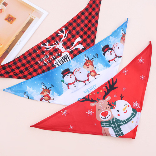 Cross-border Halloween pet towels Christmas dog triangle scarf cat scarf dog drool towel wholesale