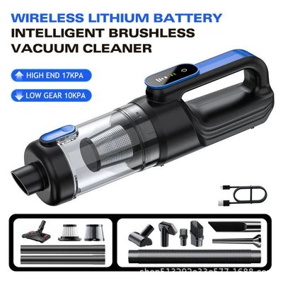 Car Vacuum Cleaner, Wireless Charging, Tozsoranlar - customized-lb-169-brushless-vacuum-cleaner-small-floor-brush-black-black-and-blue-decorative-parts-111v