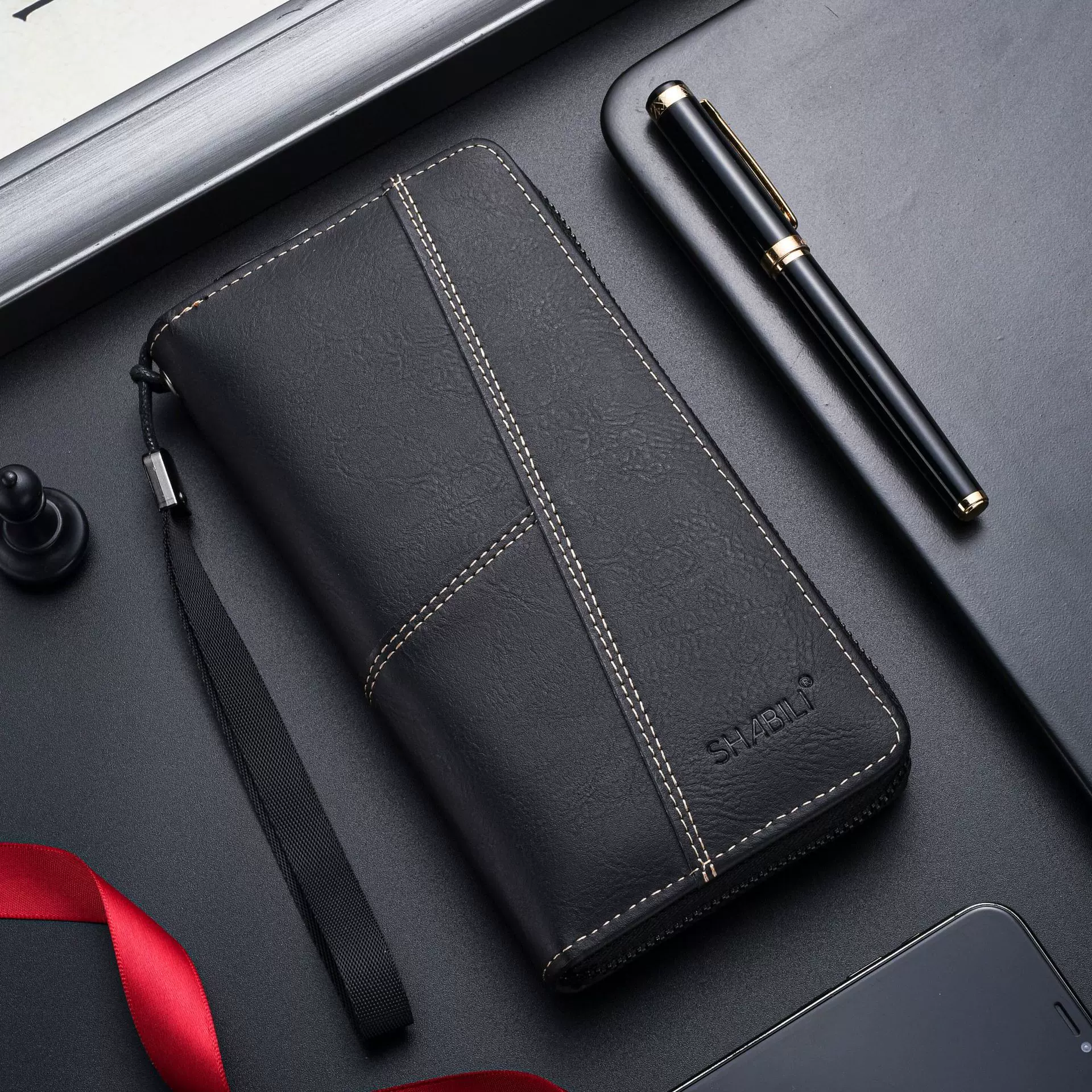 钱包男士长款拉链钱夹男款皮夹多功能卡包大容量手拿包多卡位手包