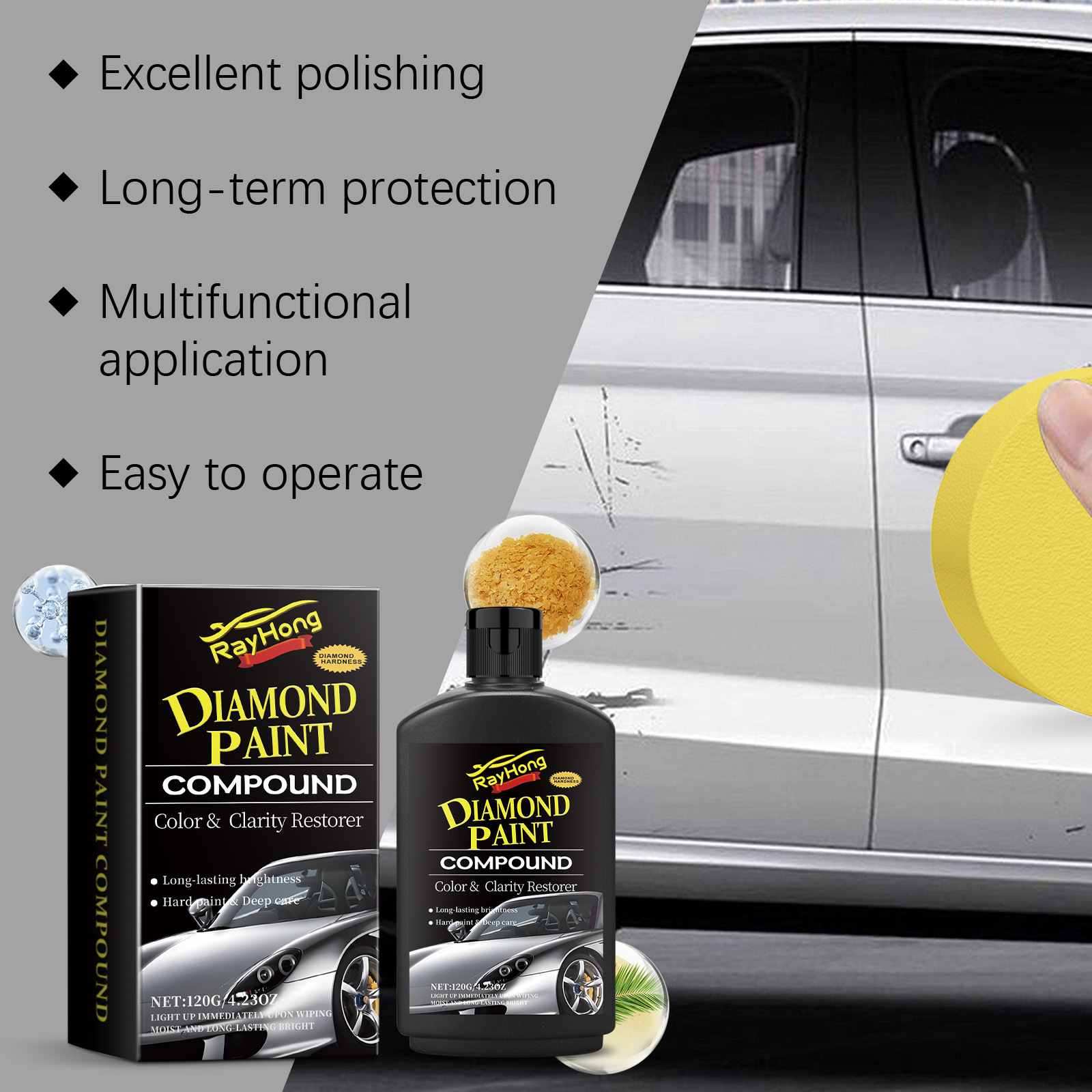 RAYHONG car coating polishing agent car cleaning coating car paint polishing maintenance polishing waxing stain removal