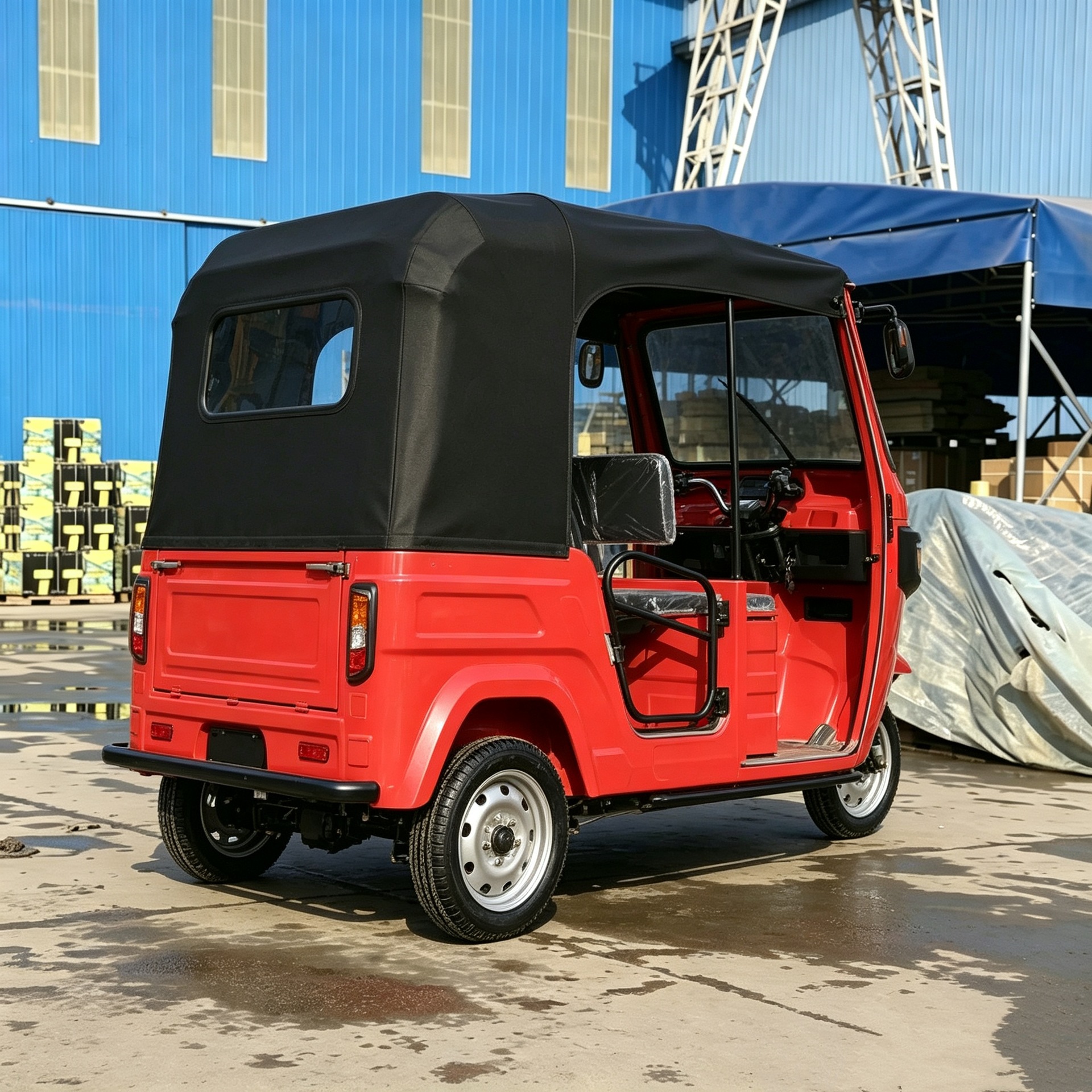 Fully enclosed, rainproof passenger tricycle with shock absorption and comfort, suitable for rural markets and passenger transportation, tuktuk