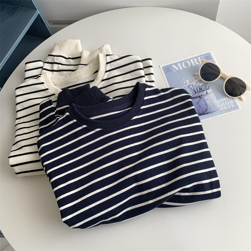 Autumn cotton elegant thin long-sleeve with a round collar