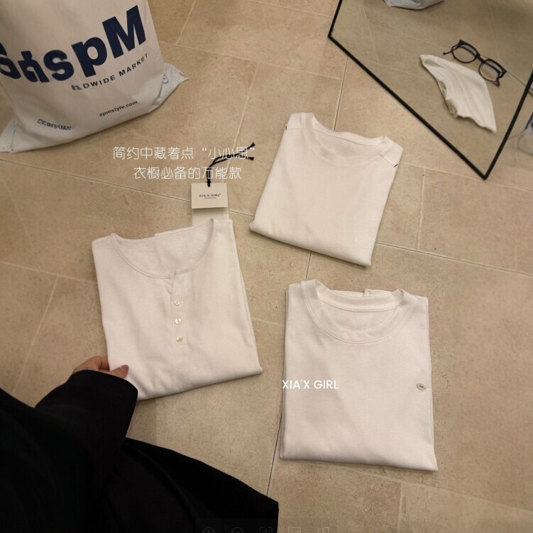 Ice-Feel U-Neck Short-Sleeved T-Shirt for Women, Summer Loose Fit, Slimming, Korean Style, Versatile Basic Solid Color Top Ice-Feel U-Neck Short-Sleeved T-Shirt for Women, Summer Loose Fit, Slimming, Korean Style, Versatile Basic Solid Color Top