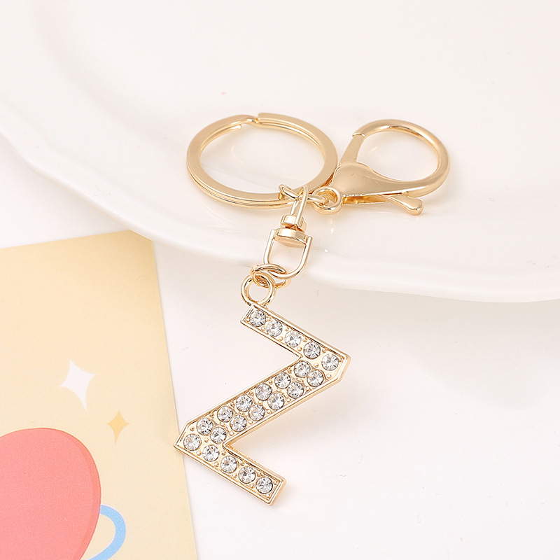 Korean Style Letter Zinc Alloy Inlay Artificial Gemstones Unisex Bag Pendant Keychain display picture 3