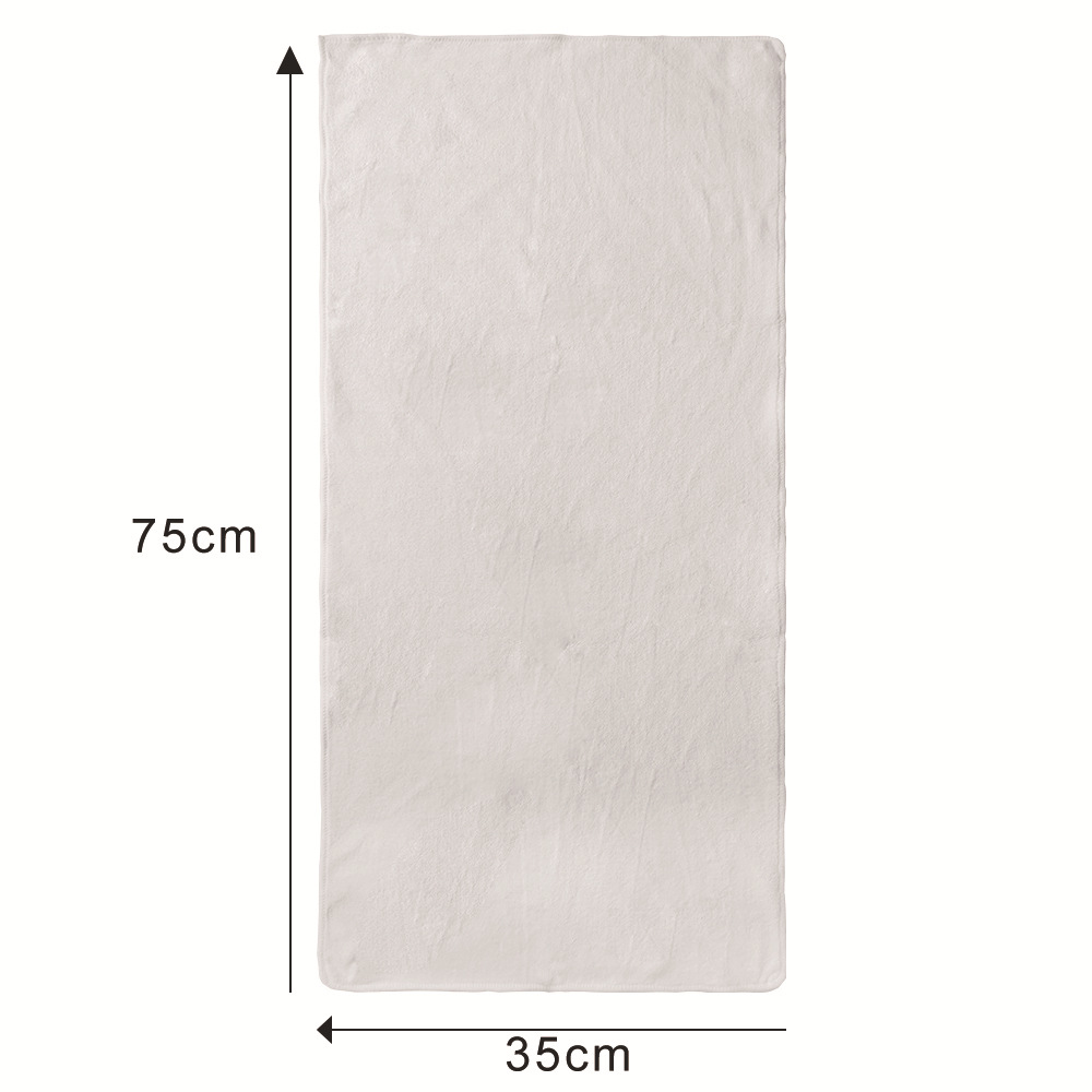 Toalla de baño blanca de microfibra Toalla de transferencia térmica 400g Toalla de poliéster de algodón Toalla de playa material en blanco al por mayor