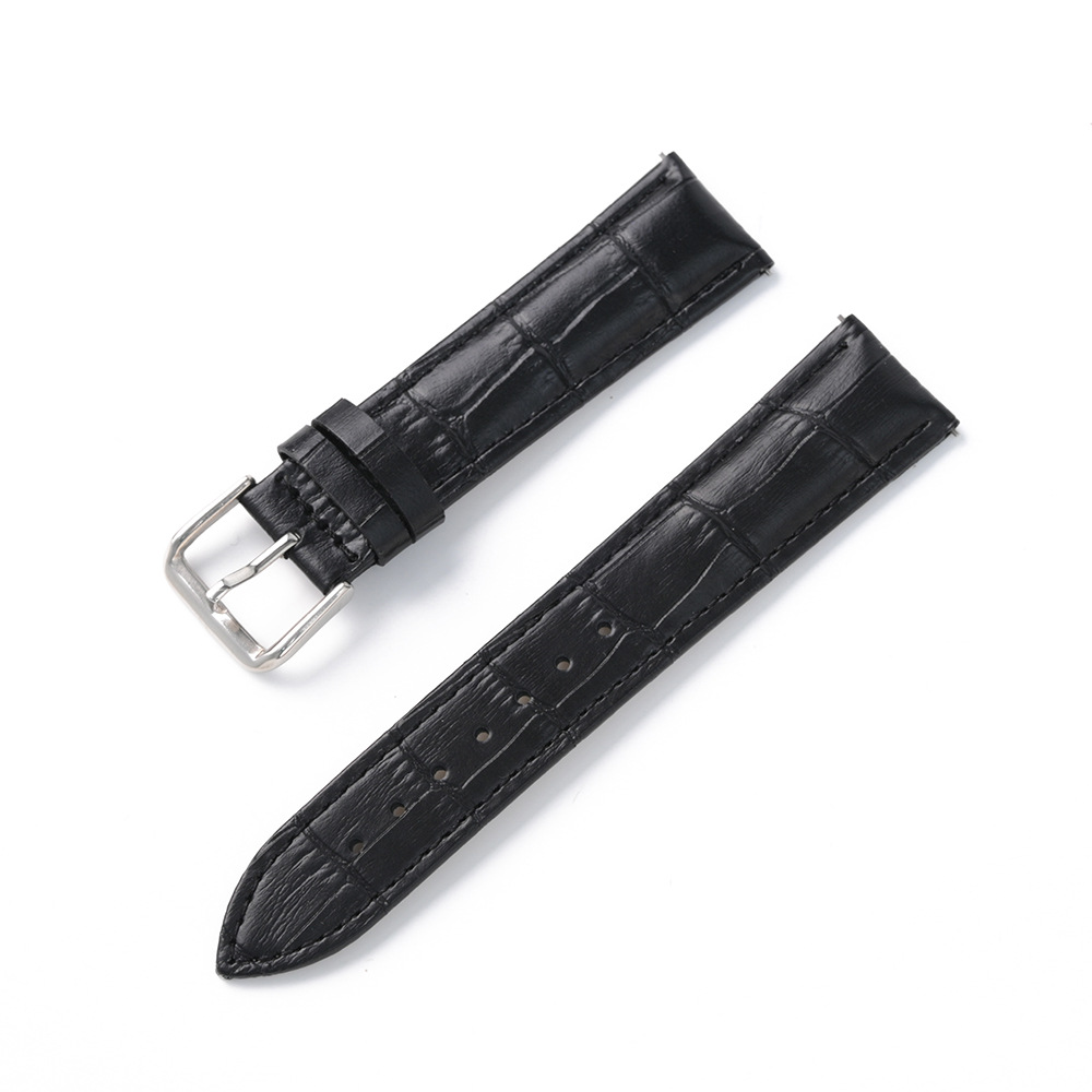 Correa de cuero con estampado de cocodrilo de venta caliente Correa de hebilla de aguja de bambú de múltiples especificaciones Correa de reloj de color unisex con interruptor