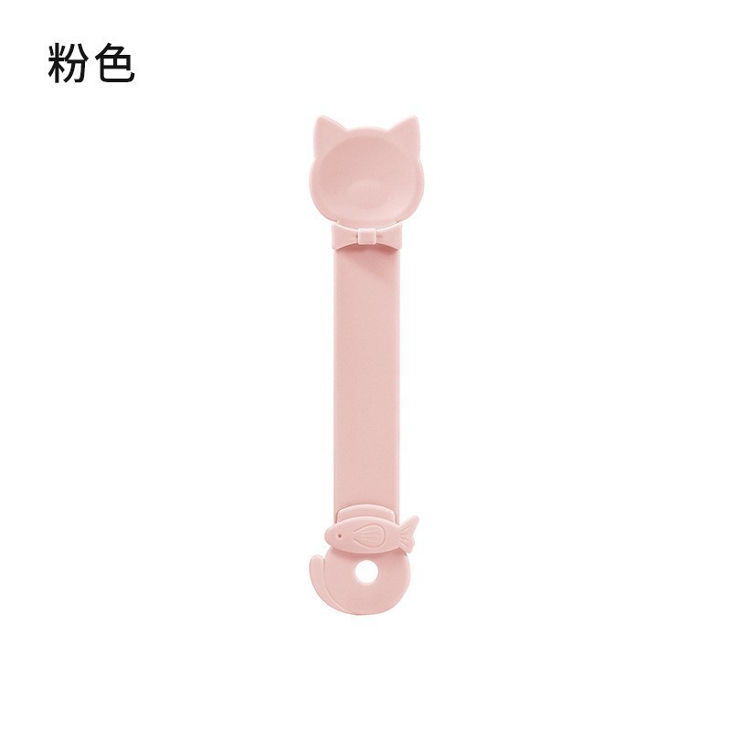 Pet puede cuchara de silicona mango largo gato abrelatas húmedo gato comida cuchara agitación alimentador PET vajilla al por mayor