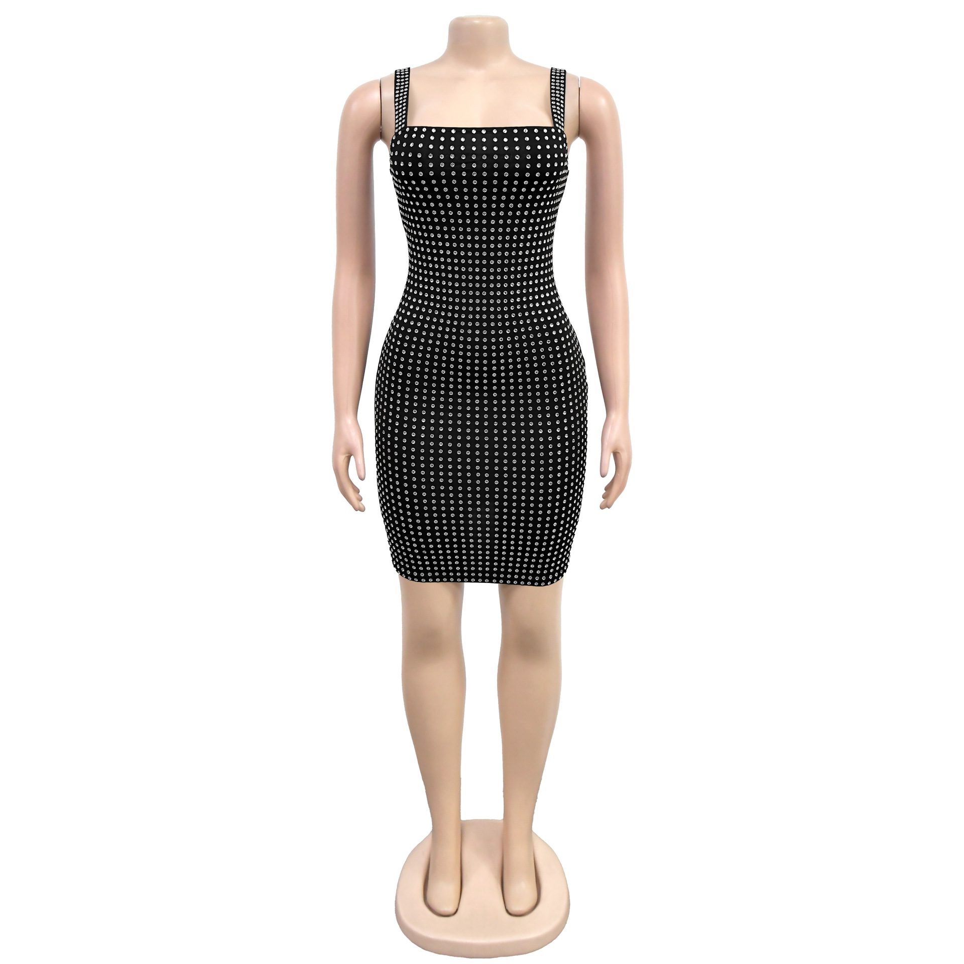 Women Wear Sexy Slip Dress Drilling Arm Covering Dress