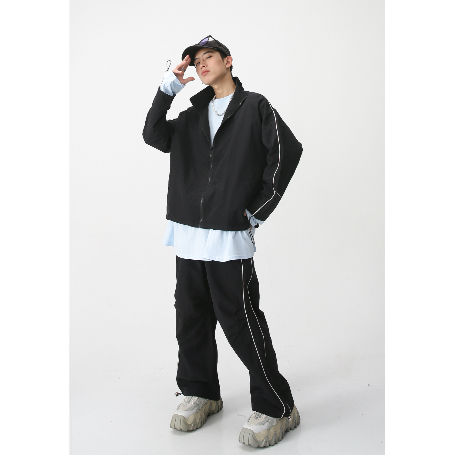 Mtlclothes ropa de los hombres | 2023 primavera nuevo casual coreano chaqueta deportiva pantalones sueltos