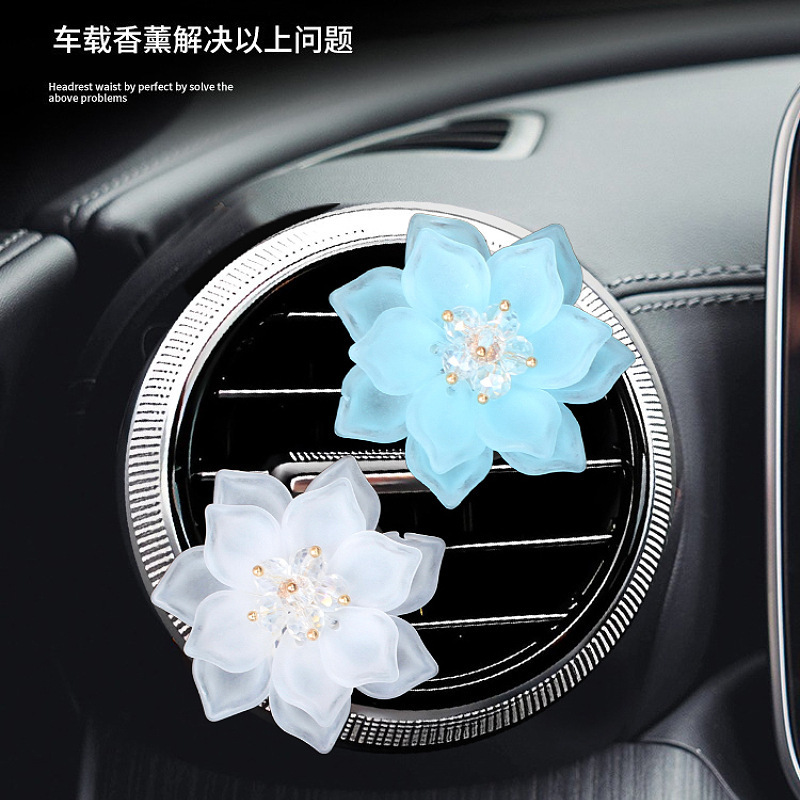 Salida de aire acondicionado de aromaterapia de coche, flor de loto creativa, decoración de fragancias de coche, celebridad de Internet, perfume de coche, decoración de mujer