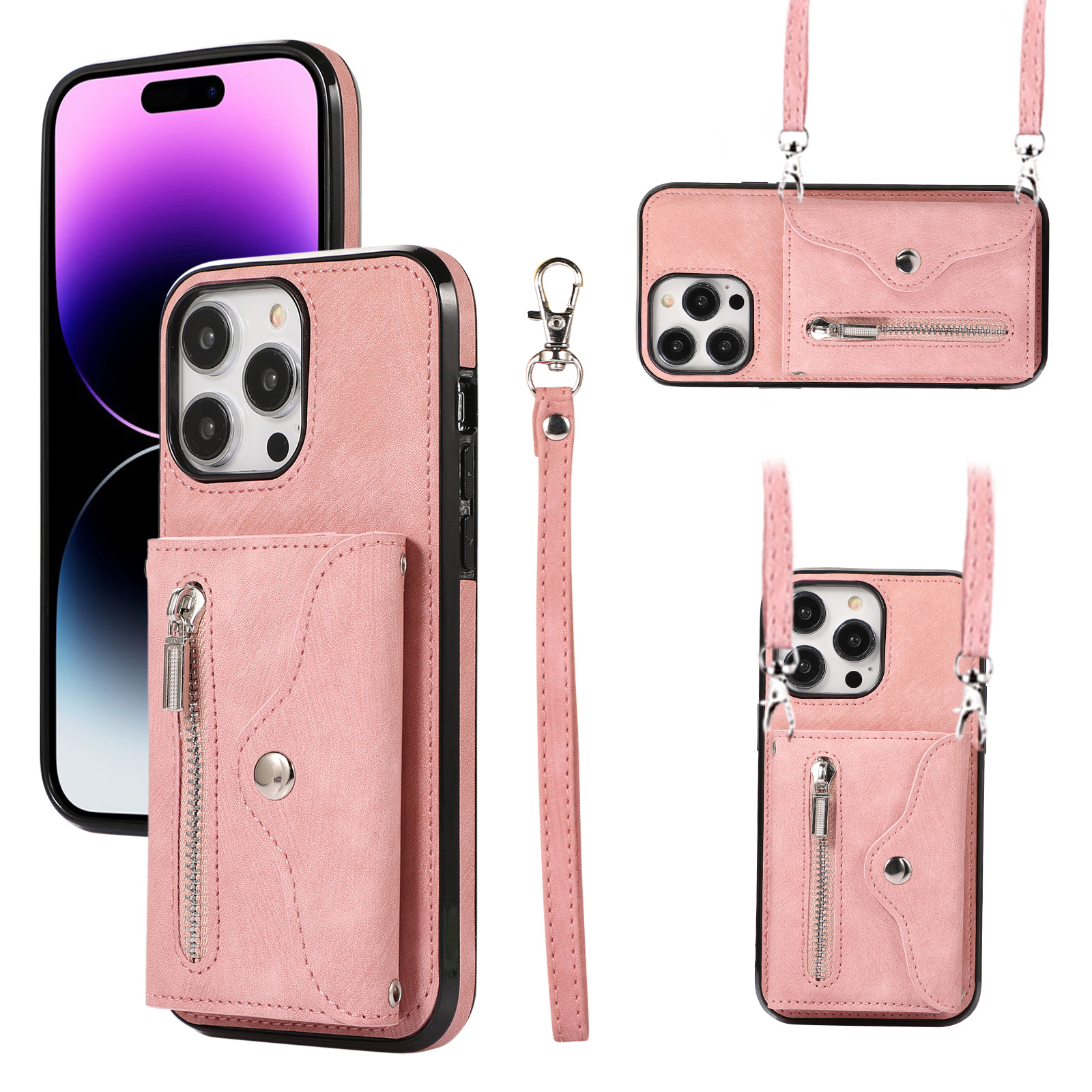 Crossbody Phone Case With Card Holder For Iphone And Samsung_voghion.com