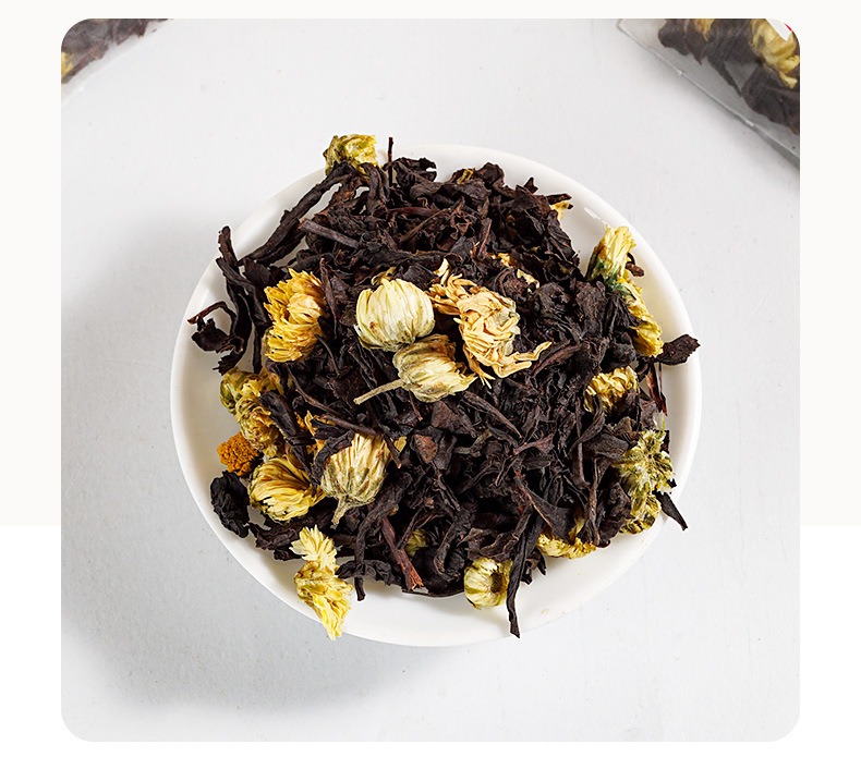 Chrysanthemum Black Tea Pyramid Tea Bags Ju Hua Hong Cha 150g 50 Bags Sugar Free Cold Brew Herbal Tea preparation