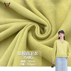 仿棉真卫衣350G全涤毛圈针织面料秋冬潮卫衣外套时装休闲套装布料
