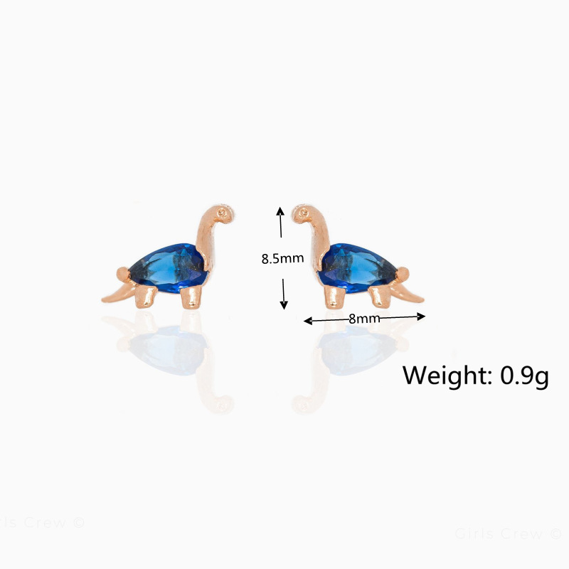 Wholesale dinosaur earring tropical animals colored zircon earring Nihaojewelrypicture5
