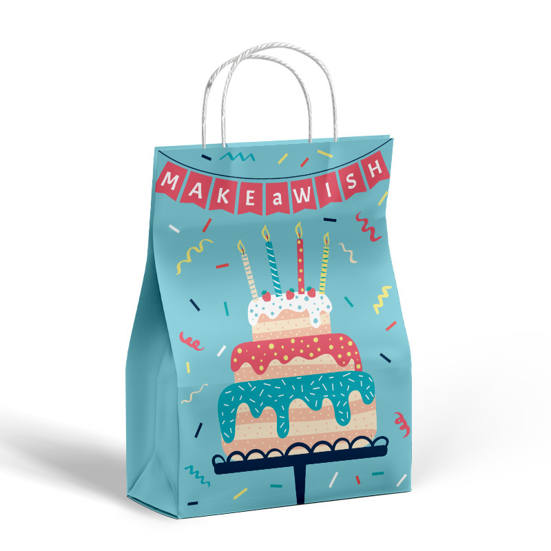 牛皮纸手提外卖袋子批发纸质手提袋餐饮打包袋礼品纸袋logo手拎