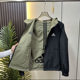 2025 New Men's Jacket Fashion Casual All-match Embroidered Double-sided Hooded Jacket Sports Slim Fit Two-sided Jacket