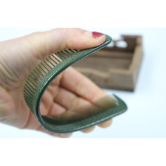 廠家直供 007綠色耐折耐高溫平頭尖尾手柄梳蘋果梳雙面造型美發梳