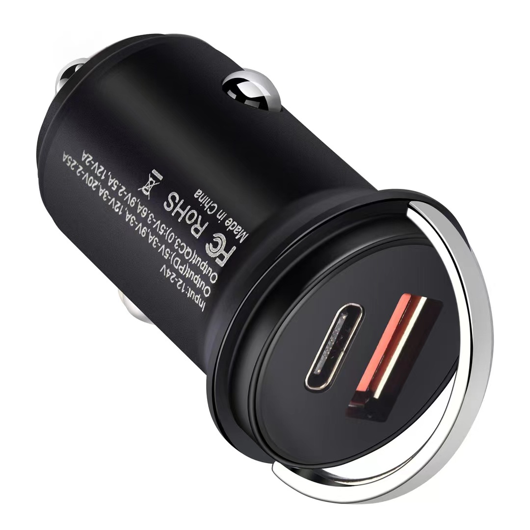 QIHANG 跨境爆款PD45W+USB18W双口超级快充车载充电器 厂家批发