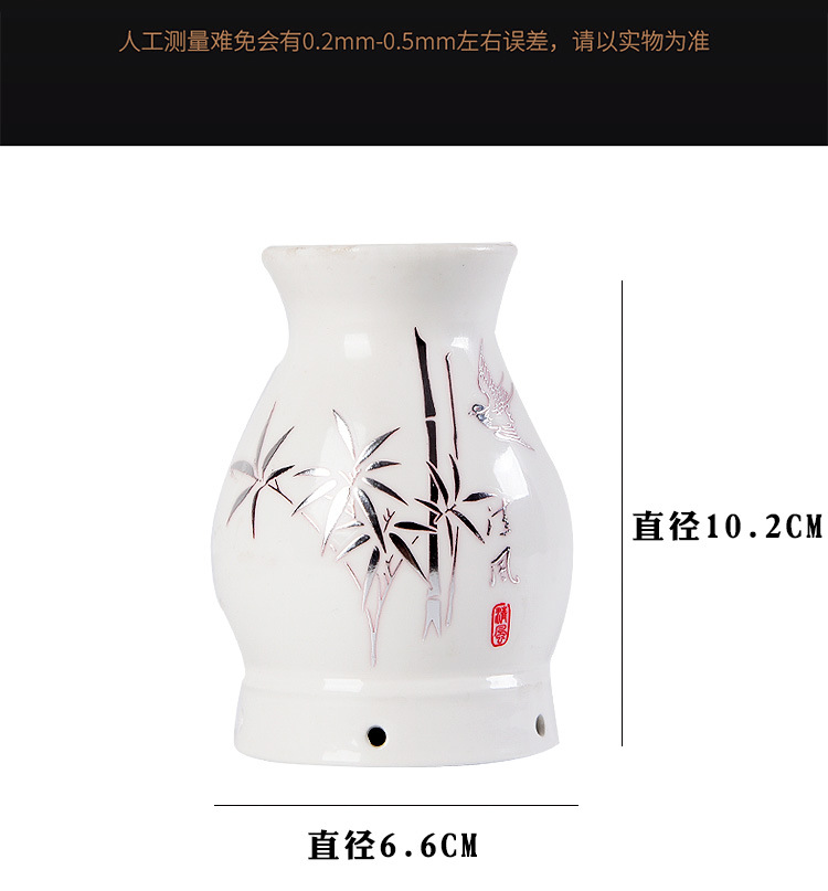 Ceramic Moxibustion Jar Double Layer Anti-Scald Design with Gua Sha Function Portable Warming Device 10.5x6.5x5.5 cm specifications