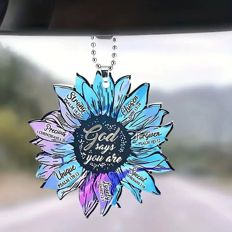 Акриловый синий фиолетовый цветок кулон акриловый автомобиль висит украшение дома кулон рюкзак брелок подарочные украшения