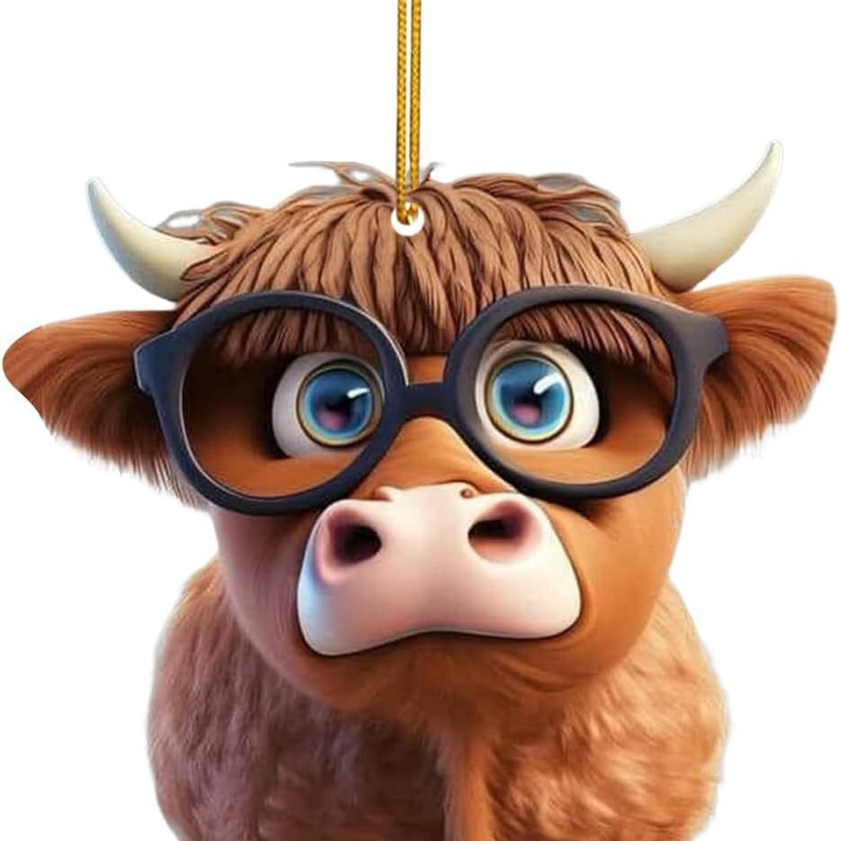 Transfronteriza nueva vaca de dibujos animados lindo colgante decoración del árbol del hogar adornos del árbol de Navidad decoración del hogar adornos colgantes