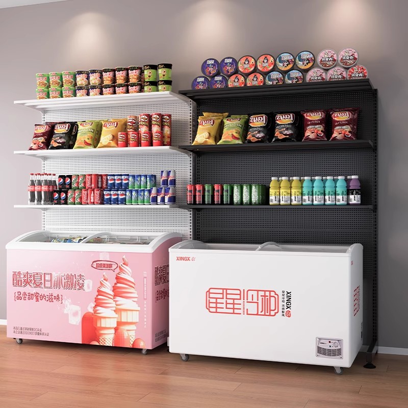 Estante de almacenamiento para refrigerador, congelador de piso a techo, almacenamiento de múltiples capas en la parte superior, tablero de agujero de metal, estante vertical sin perforaciones