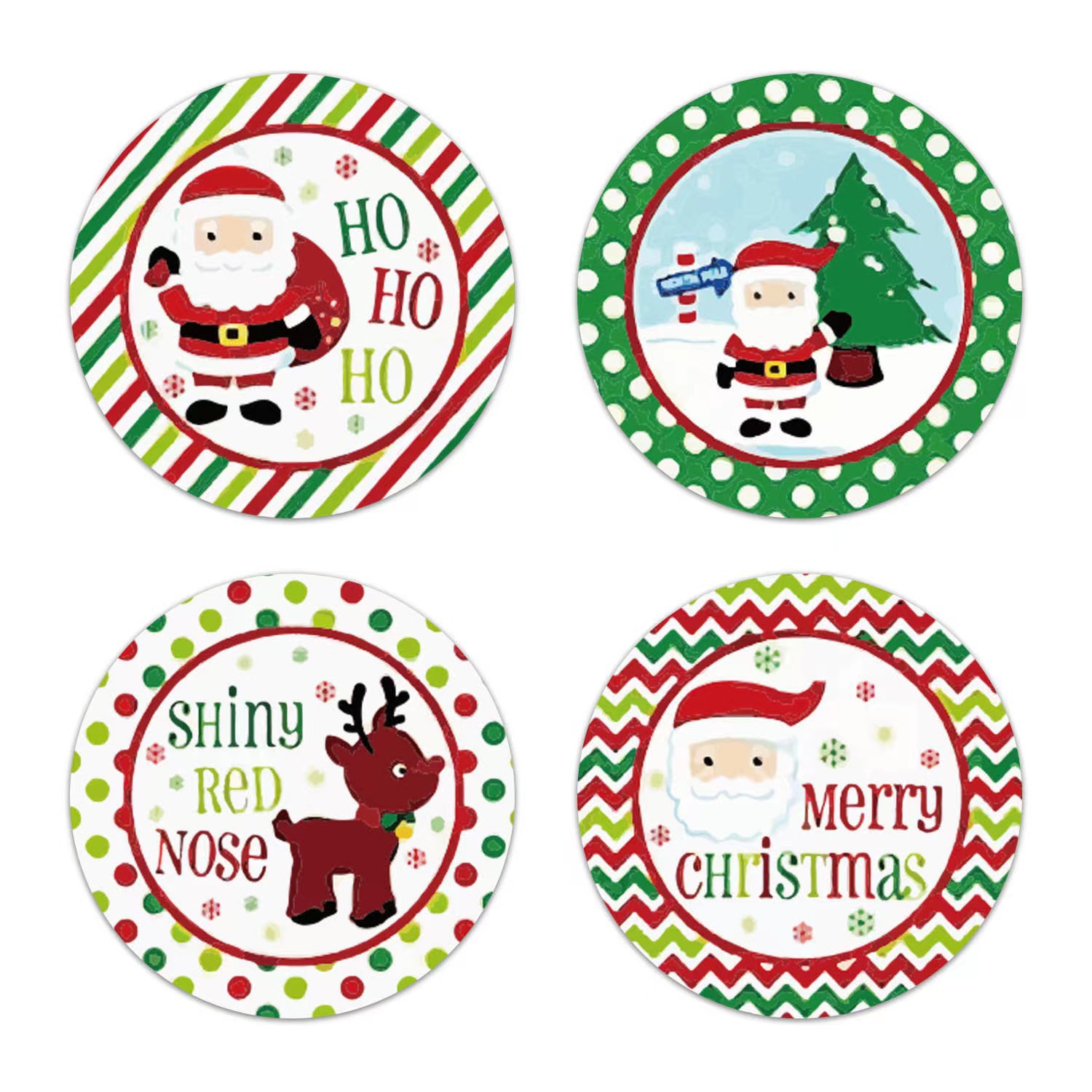 Santa Claus, Letter, Elk Pattern Christmas Cute Santa Claus Letter Elk Copper Plate Sticker Festival Gift Stickers