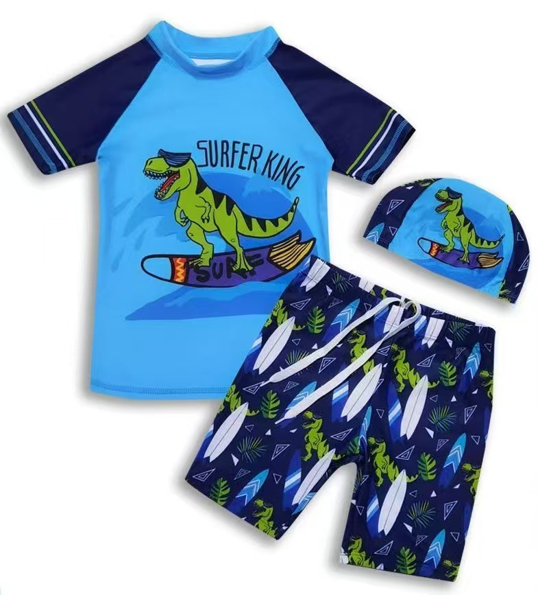 Traje de baño para niños, niños pequeños, medianos y grandes, protector solar dividido para niños, traje de natación de aguas termales de secado rápido para niños, nuevo estilo al por mayor