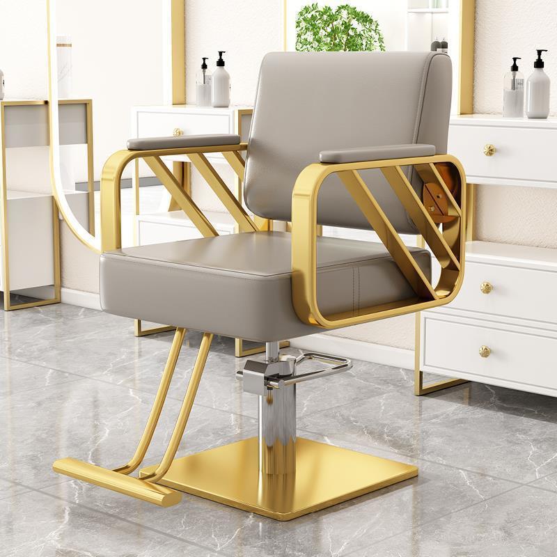 Silla de peluquería silla de peluquería especial taburete de corte de pelo red rojo de alta calidad escaldado asiento de elevación rotatorio