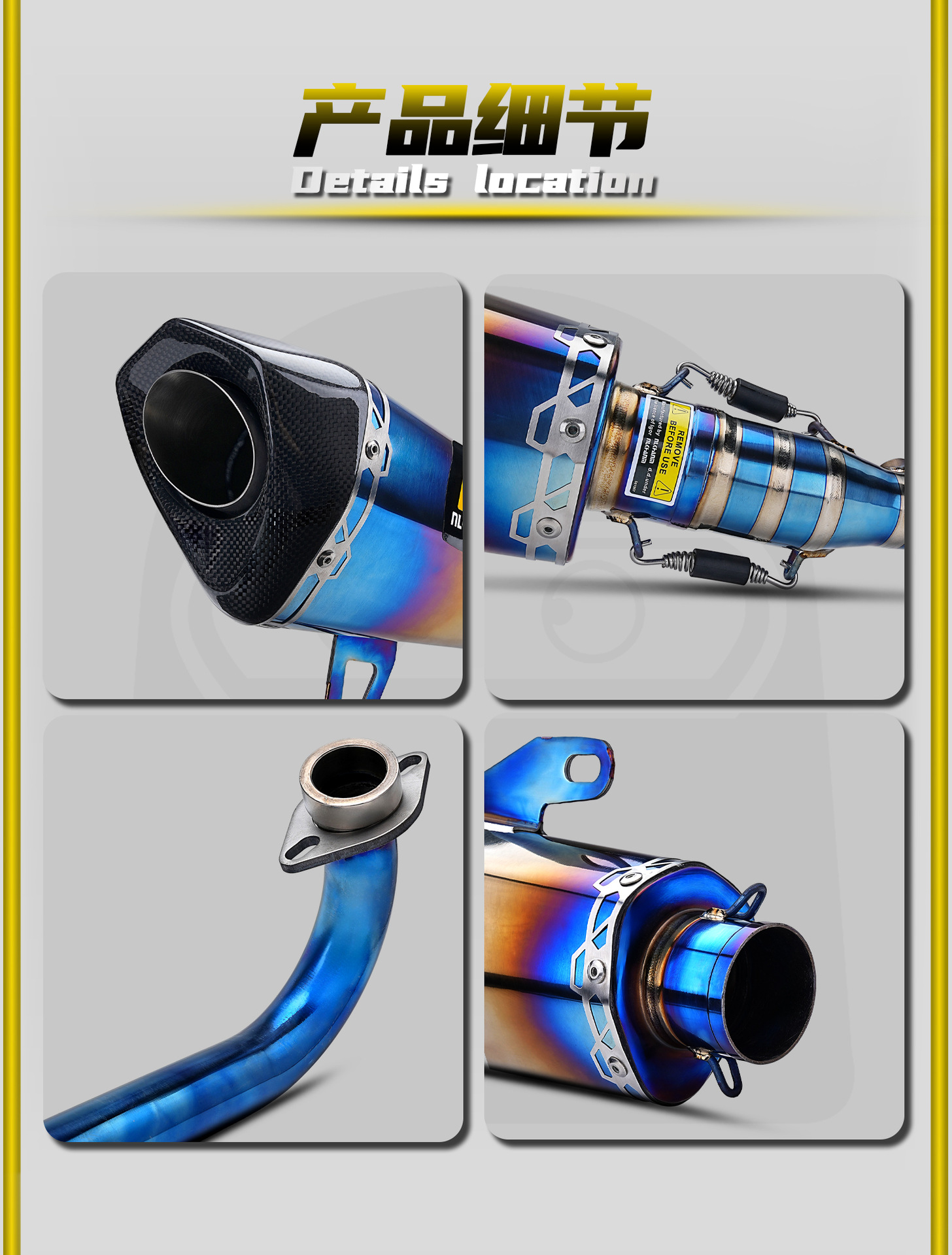 Yamaha X-Max300 17-24 Motorcycle Modified Exhaust Pipe Carbon Fiber Head Titanium Alloy Full Section Non-Destructive Installation