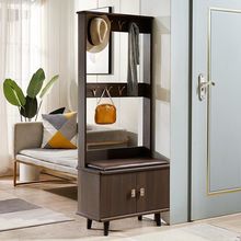 挂衣架白色欧式吸膜门厅柜玄关隔断 带镜子 鞋柜衣帽柜换鞋凳