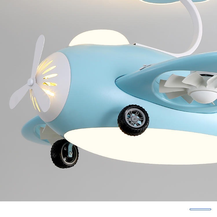 Habitación DE LOS NIÑOS ventilador araña espectro completo protección para los ojos niños y niñas dormitorio invisible mudo sala de ventilador de dibujos animados aviones Luz